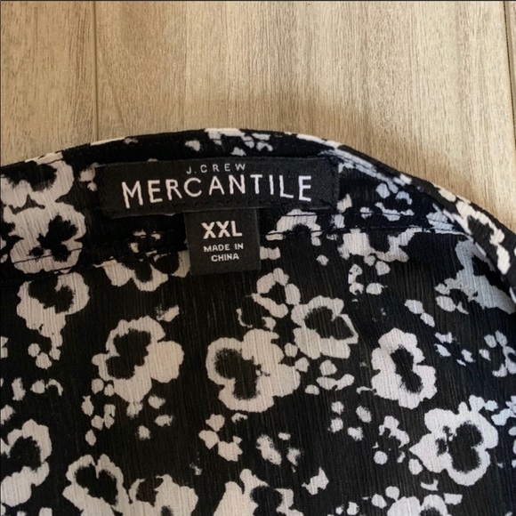 J. Crew Mercantile Black White Floral Dress - Picture 3 of 7